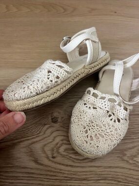 GAP Cream Crochet Espadrille Sandals